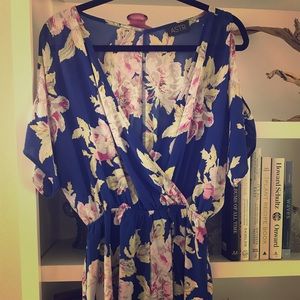ASTR- BLUE FLORAL ROMPER